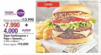 Metro Súper hamburguesa + papa + gaseosa oferta