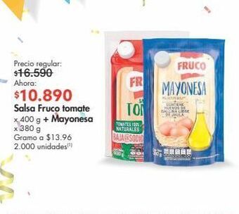Metro Salsa fruco tomate x 400 g + mayonesa x 380 g oferta