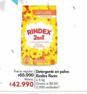 Metro Detergente en polvo rindex flores x 5 kg oferta
