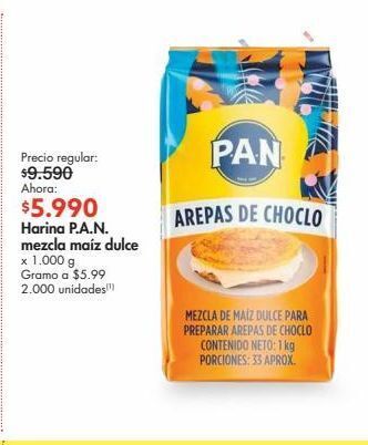 Metro Harina p.a.n. mezcla maíz dulce x 1.000 g oferta