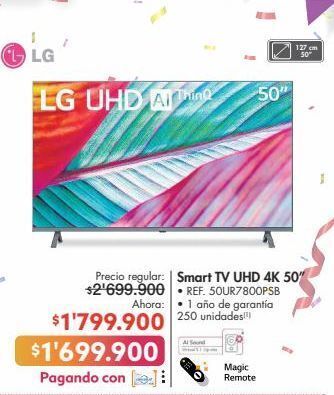 Metro Lg smart tv uhd 4k 50” • ref. 50ur7800psb oferta