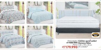 Metro Colchón spyral confort romance relax 140 x 190 x 30 cm oferta
