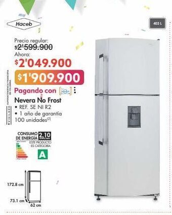 Metro Haceb nevera no frost • ref. se ni r2 oferta