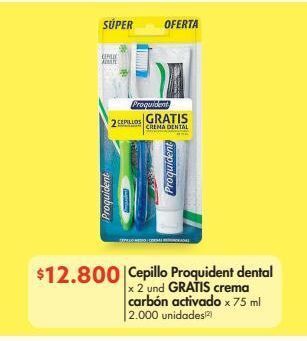 Metro Cepillo proquident dental x 2 und gratis crema carbón activado x 75 ml oferta