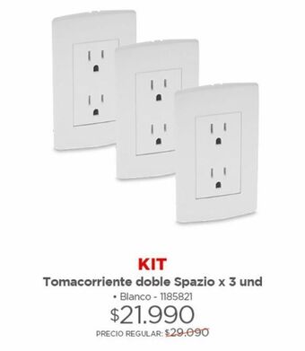 Easy Kit toma corriente doble spazio bco x3 unidades oferta