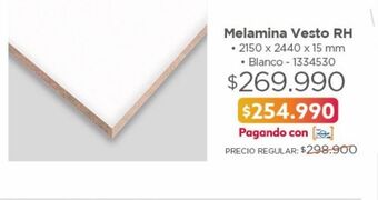 Easy Melamina vesto blanco rh 2150x2440x15 mm oferta