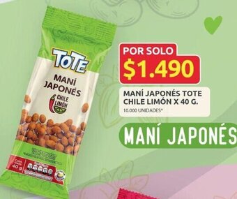 Ara MANÍ JAPONÉS TOTE CHILE LIMÓN X 40 G oferta
