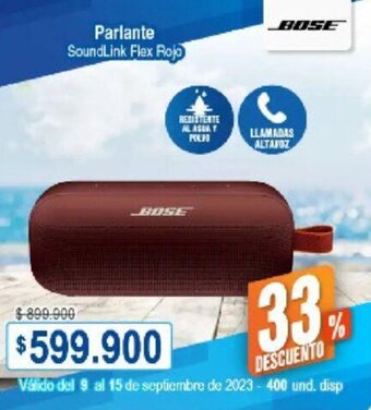 Alkosto BOSE Parlante SoundLink Flex Rojo oferta