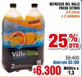 Alkosto REFRESCO DEL VALLE FRESH CITRUS 2.5 Litros x 2 unidades oferta