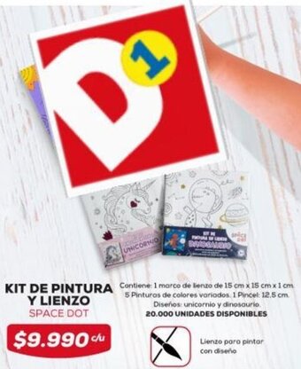 Tiendas D1 KIT DE PINTURA Y LIENZO oferta