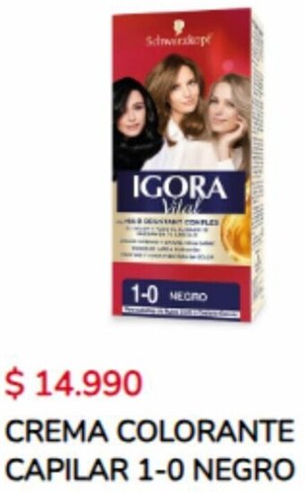 Tiendas D1 CREMA COLORANTE CAPILAR 1-0 NEGRO oferta