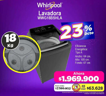 Alkomprar Whirlpool Lavadora WWG18BSHLA oferta