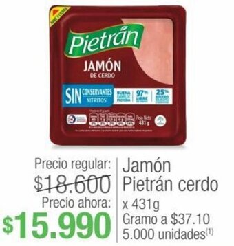Jumbo Jamón Pietrán cerdo x 431g oferta