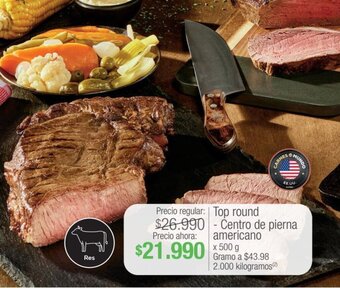 Jumbo Top round Centro de pierna americano x 500g oferta