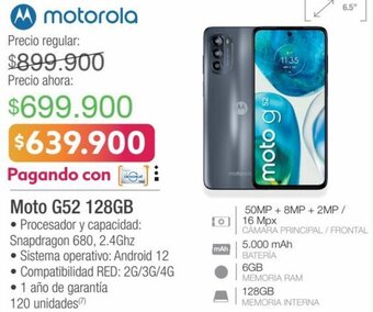 Jumbo Moto G52 128GB oferta