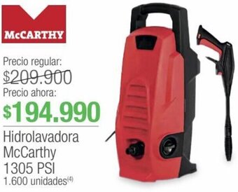 Jumbo Hidrolavadora McCarthy 1305 PSI oferta