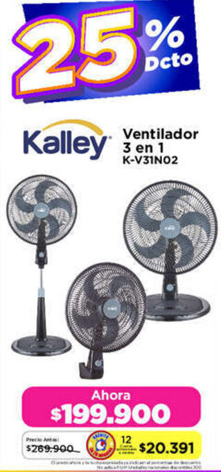 Alkomprar Kalley Ventilador 3 en 1 K-V31N02 oferta