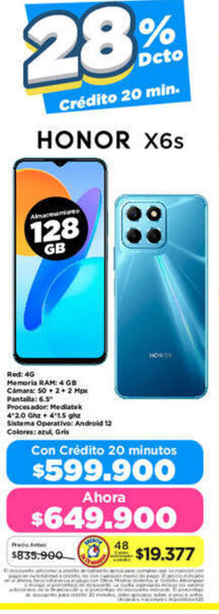 Alkomprar HONOR X6s 128GB oferta
