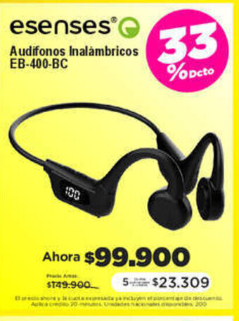 Alkomprar esenses Audifonos Inalámbricos EB-400-BC oferta