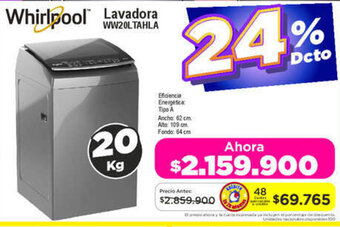 Alkomprar Whirlpool Lavadora WW20LTAHLA 20kg oferta