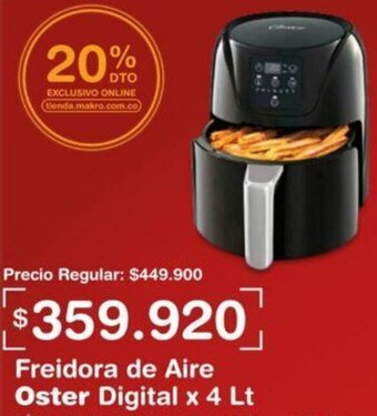 Makro Freidora de Aire Oster Digital x 4 Lt oferta