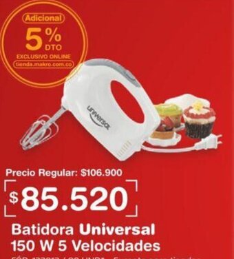 Makro Batidora Universal 150 W 5 Velocidades oferta