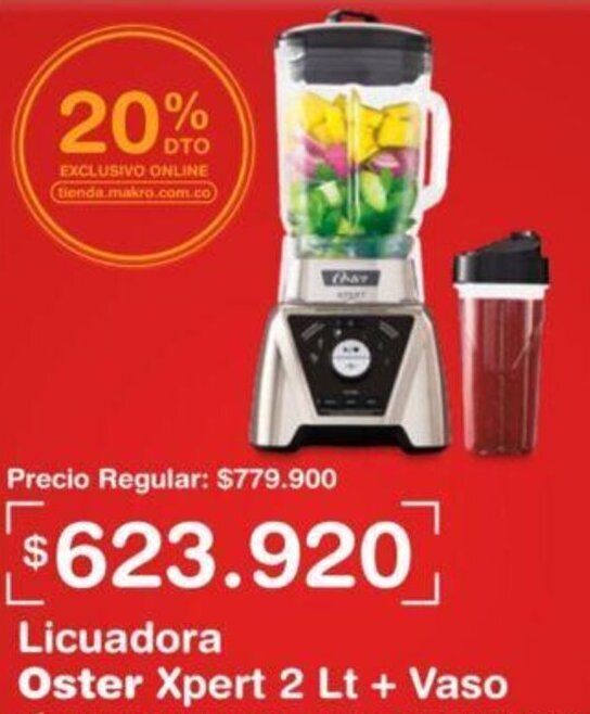 Oferta Licuadora Oster Xpert 2 Lt Vaso en Makro