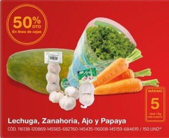 Makro Lechuga, Zanahoria, Ajo y Papaya oferta