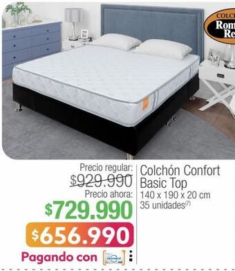 Jumbo Colchón confort basic top 140 x 190 x 20 cm oferta