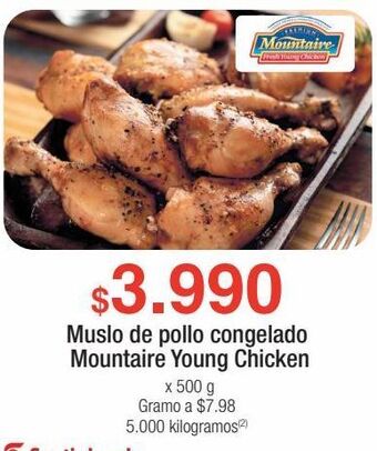 Jumbo Muslo de pollo congelado mountaire young chicken x 500 g oferta