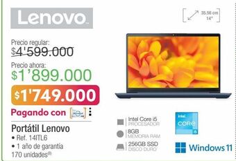 Jumbo Portátil lenovo • ref. 14itl6 oferta
