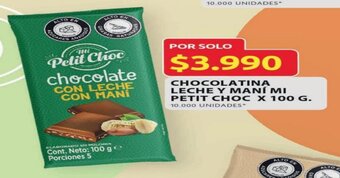 Ara CHOCOLATINA LECHE Y MANÍ MI PETIT CHOC X 100 G. oferta