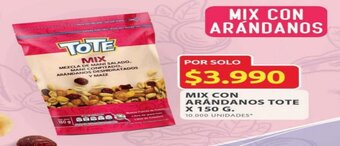 MIX CON ARÁNDANOS TOTE x 150 G.