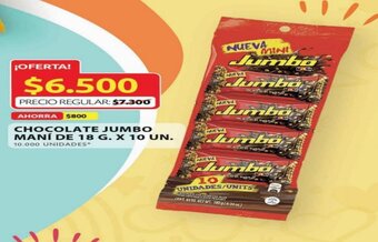 Ara CHOCOLATE JUMBO MANÍ DE 18 G. X 10 UN. oferta