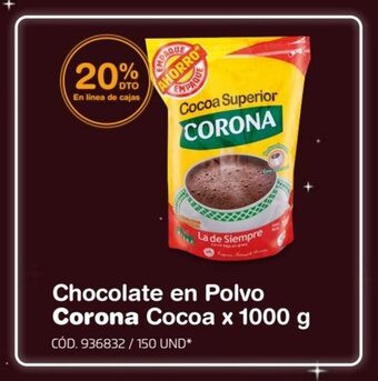 Makro Chocolate en Polvo Corona Cocoa x 1000 g oferta