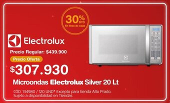 Makro Microondas Electrolux Silver 20 Lt oferta