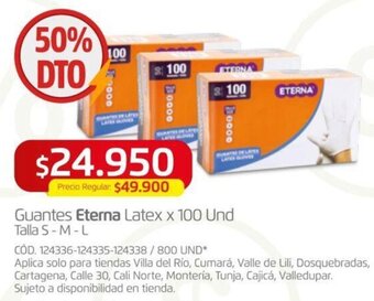 Makro Guantes Eterna Latex x 100 Und Talla S-M-L oferta