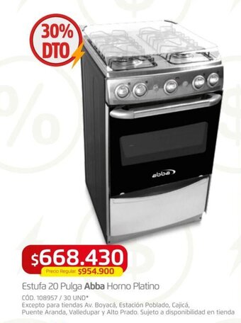Makro Estufa 20 Pulga Abba Horno Platino oferta