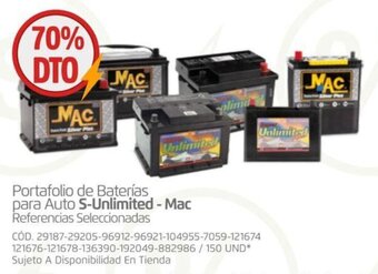 Makro Portafolio de Baterías para Auto S-Unlimited - Mac Referencias Seleccionadas oferta