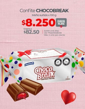 Olímpica Confite CHOCOBREAK Moño surtido x 100 g oferta