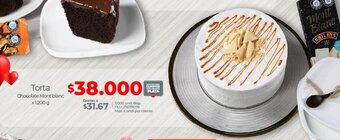 Olímpica Torta Chocolate Mont blanc x 1.200 g oferta