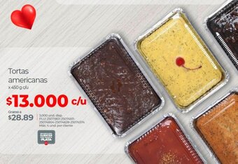 Olímpica Tortas americanas x 450 g c/u oferta