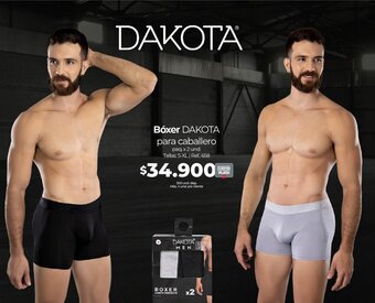 Olímpica Bóxer DAKOTA para caballero paq. x 2 und. Tallas: S-XL oferta