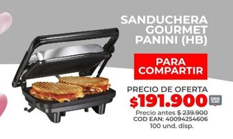 Olímpica Hamilton Beach SANDUCHERA GOURMET PANINI (HB) oferta