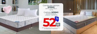 Olímpica Combo de colchón SPRING ORX PLV3140 x 190 cm +somier Colchón SPRING KL7 FIR 140 x 190 cm + protector + 2 almohadas oferta