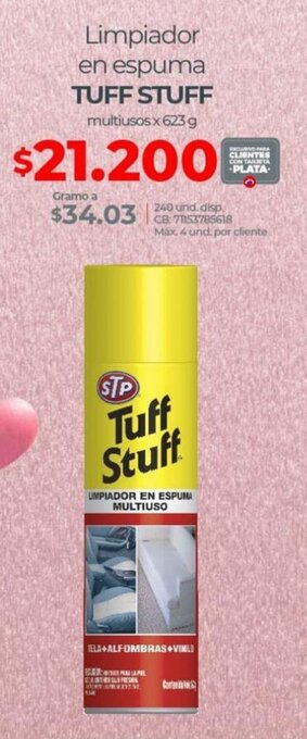 Olímpica Limpiador en espuma TUFF STUFF multiusos x 623 g oferta