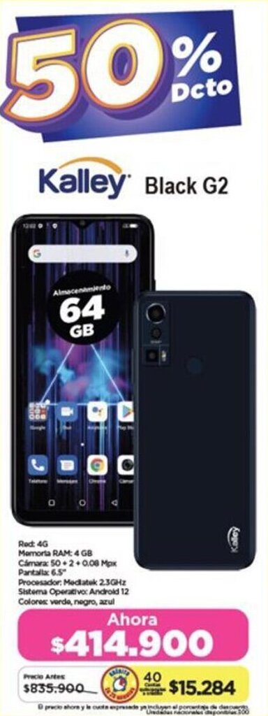Alkomprar Kalley Black G2 64GB oferta