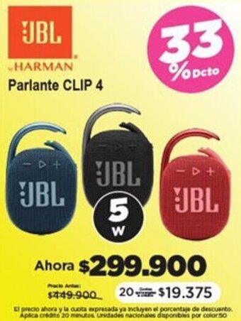 Alkomprar JBL HARMAN Parlante CLIP 4 5w oferta