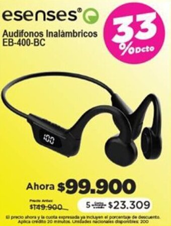 Alkomprar esenses Audifonos Inalámbricos EB-400-BC oferta