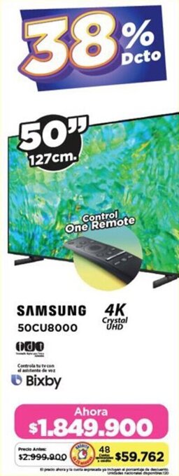 Alkomprar SAMSUNG 50CU8000 4K Crystal UHD 50" oferta